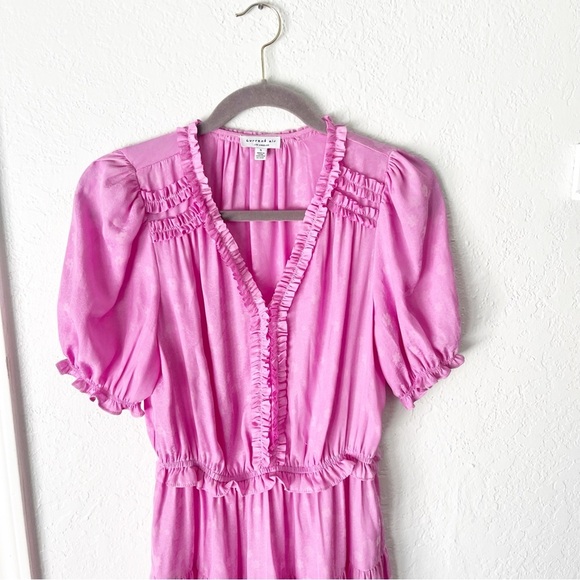 Anthropologie Dress Women's Small Current Air Pink Ruffle Dopamine Aesthetic - Picture 2 of 10